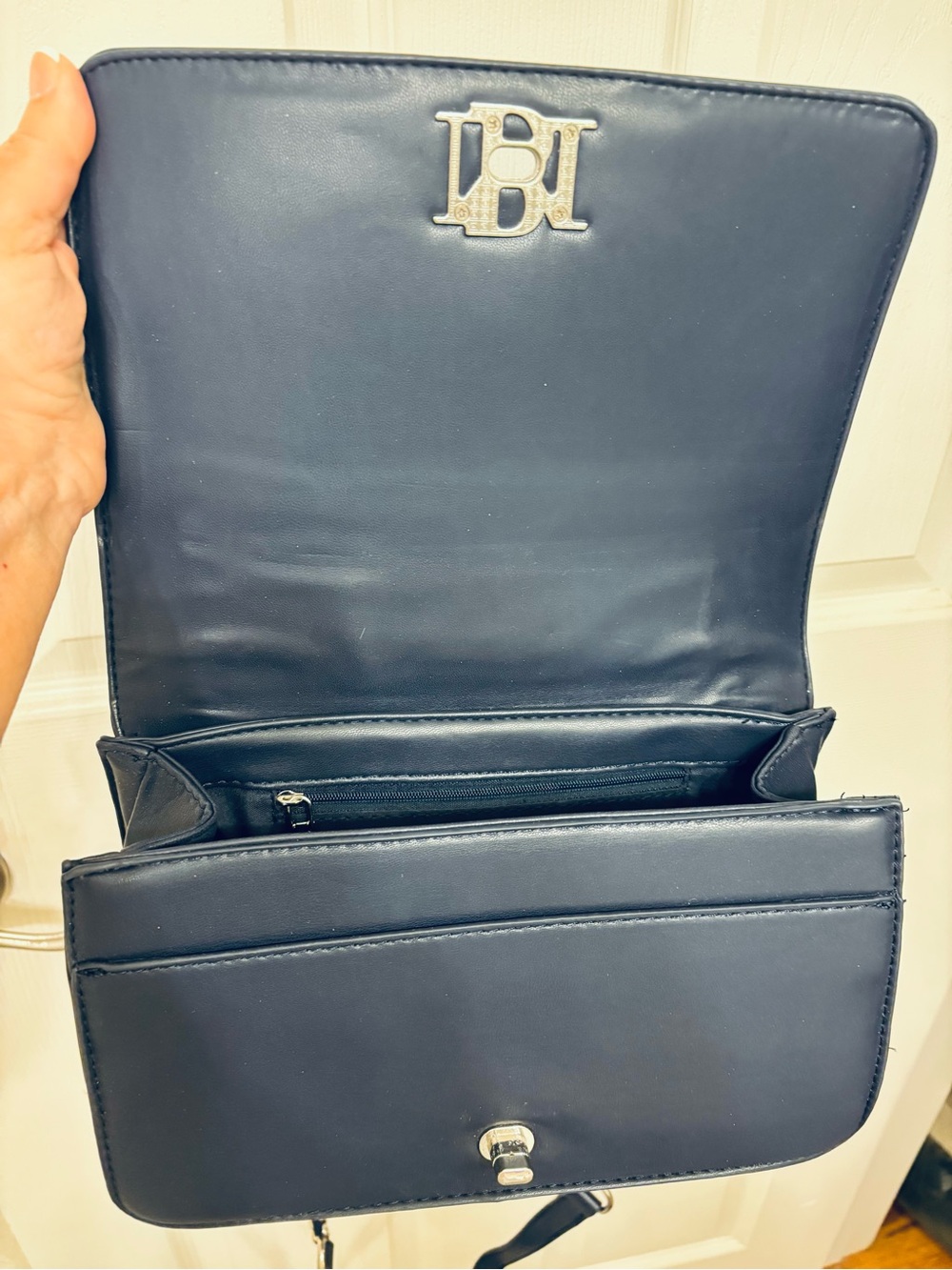 Badgley Mischka dark denim studded crossbody - Picture 5 of 9